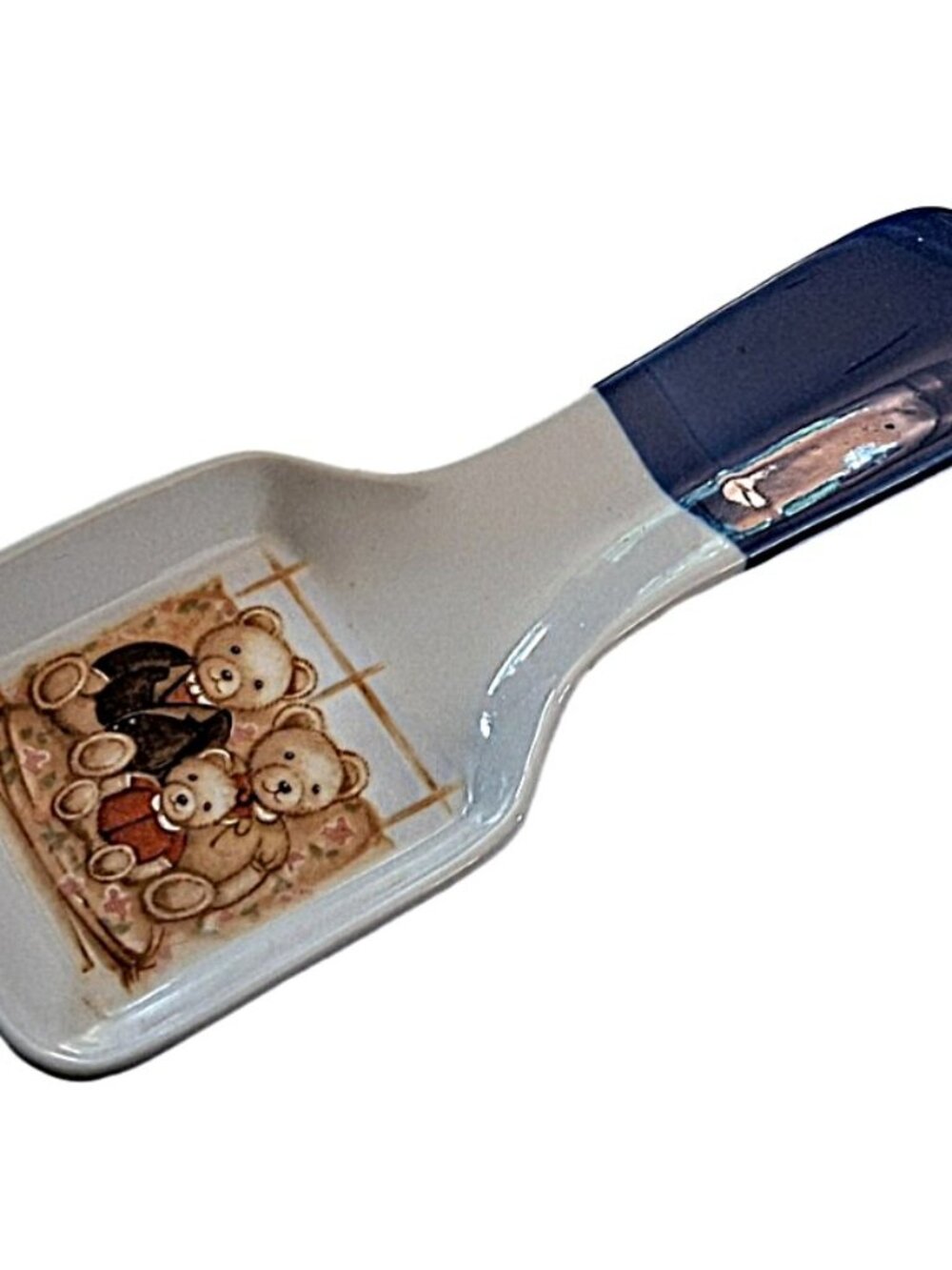 Vintage Otagiri Ceramic Teddy Bear Family Spoon Rest Japan